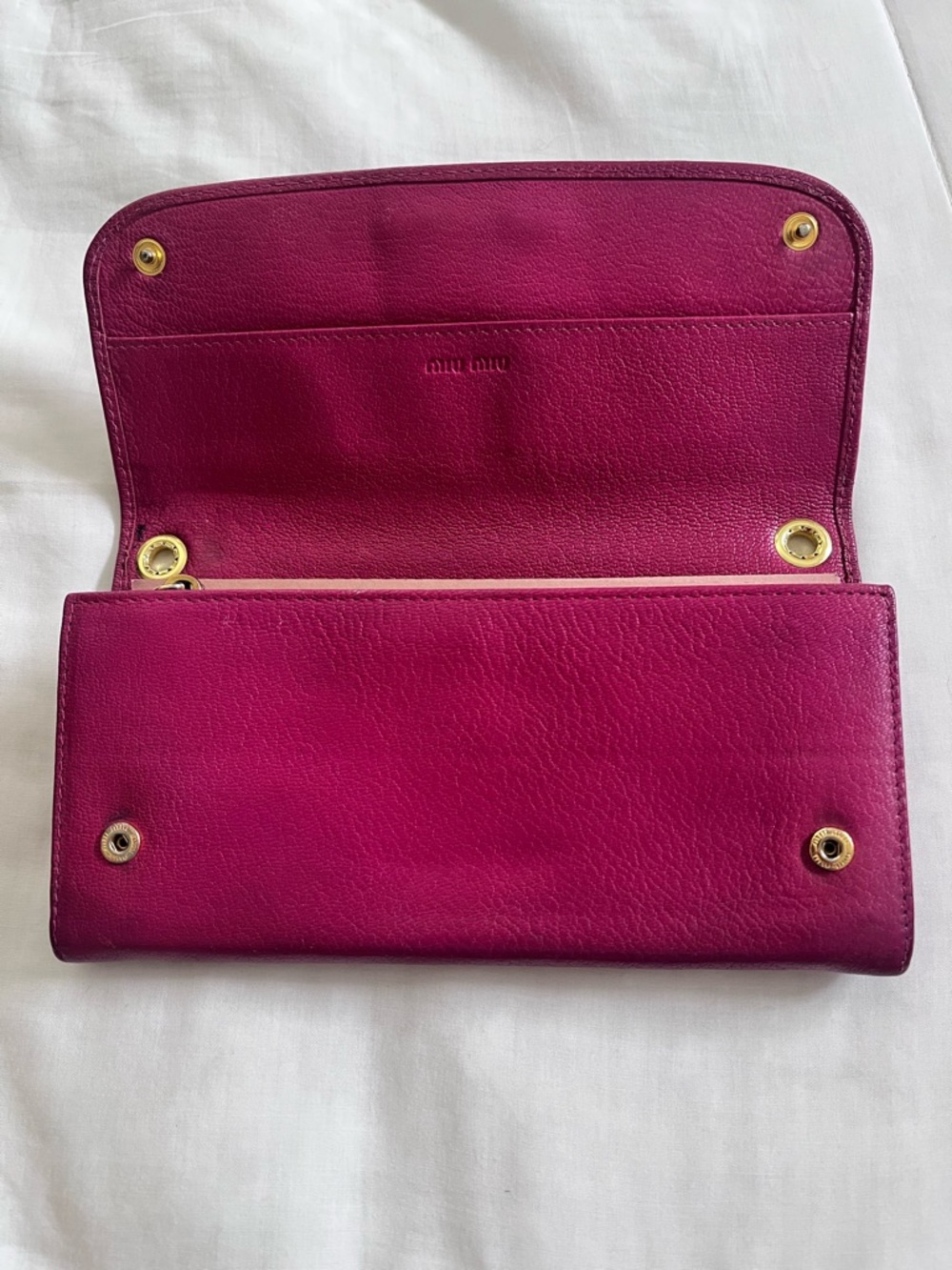 Miu Miu Madras Leather Wallet - Picture 2 of 9